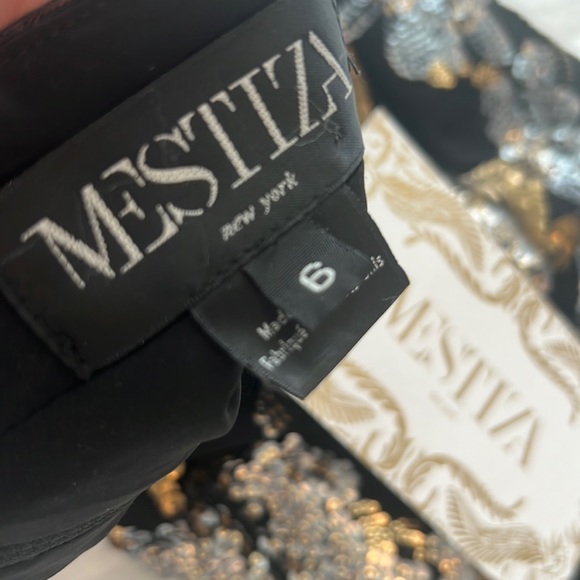 NWT Mestiza Arianna Sequined Cutout Bronze / Silver Gown Size 6 - Picture 6 of 7